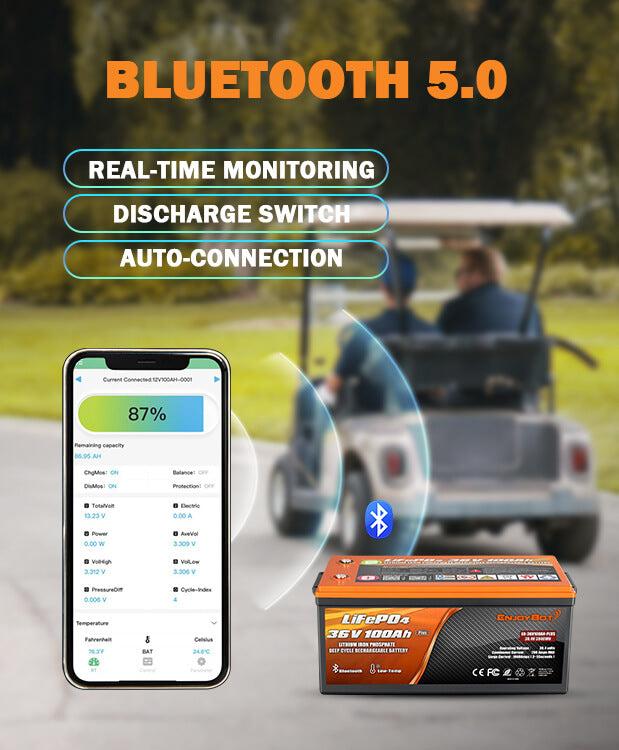 Enjoybot 36V 100Ah Plus Lithium Battery with Bluetooth