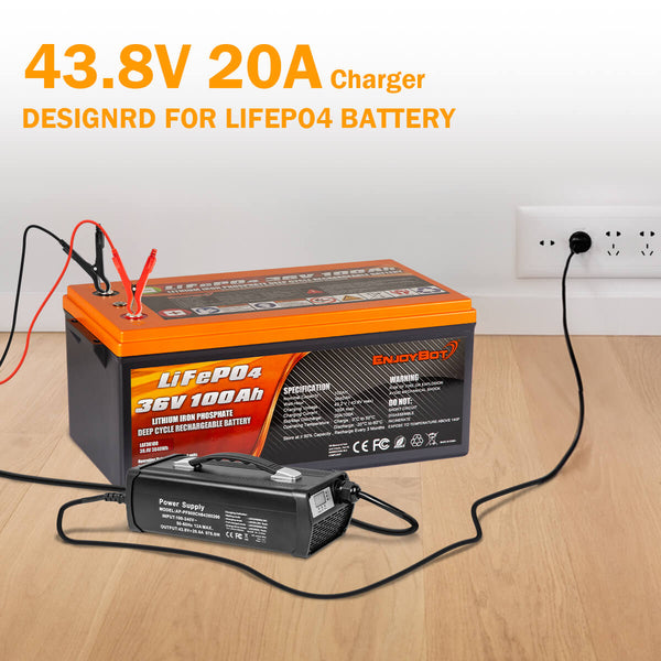 Enjoybot 43.8V 20A LiFePO4 Lithium Battery Charger for 36 Volt Battery –  Enjoybot Official Store