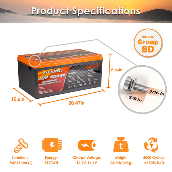 Enjoybot 12V 400Ah LiFePO4 Lithium Battery High & Low Temp Protection –  Enjoybot Official Store