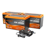 Enjoybot 36V Lithium Golf Cart Battery Set - 150Ah Group 31 Battery with 43.8V 20A Charger