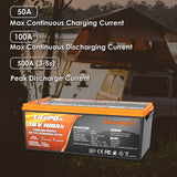 Enjoybot 36V 100AH 3840Wh Lithium LiFePO4 Battery with Bluetooth, High/Low-Temp Protection, Deep Cycle Battery For Golf Cart/Trolling Motor