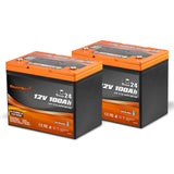 Enjoybot 12V 100Ah Group 24 Self-Heating Lithium LiFePO4 Battery_2 Pack