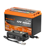 Enjoybot 12V 100Ah Bluetooth Lithium Battery_1 Pack+14.6V 40A Charger