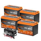 Enjoybot 48V 100Ah LiFePO4 Lithium Golf Cart Battery Set - 4 Batteries