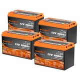 Enjoybot 12V 100Ah Bluetooth Lithium Battery_4 Pack