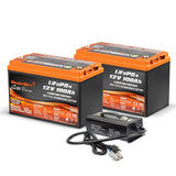 Enjoybot 12V 100Ah Group 31 Lithium Battery_2 Pack+14.6V 40A Charger