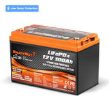 [Updated Version] Enjoybot 12V 100Ah LiFePO4 Lithium Battery with Low-Temp Protection, 1280Wh, 100A BMS