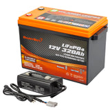 Enjoybot 12V 320Ah LiFePO4 Lithium Battery with Bluetooth, 4096Wh, For RV, Marine, Solar & Home Backup