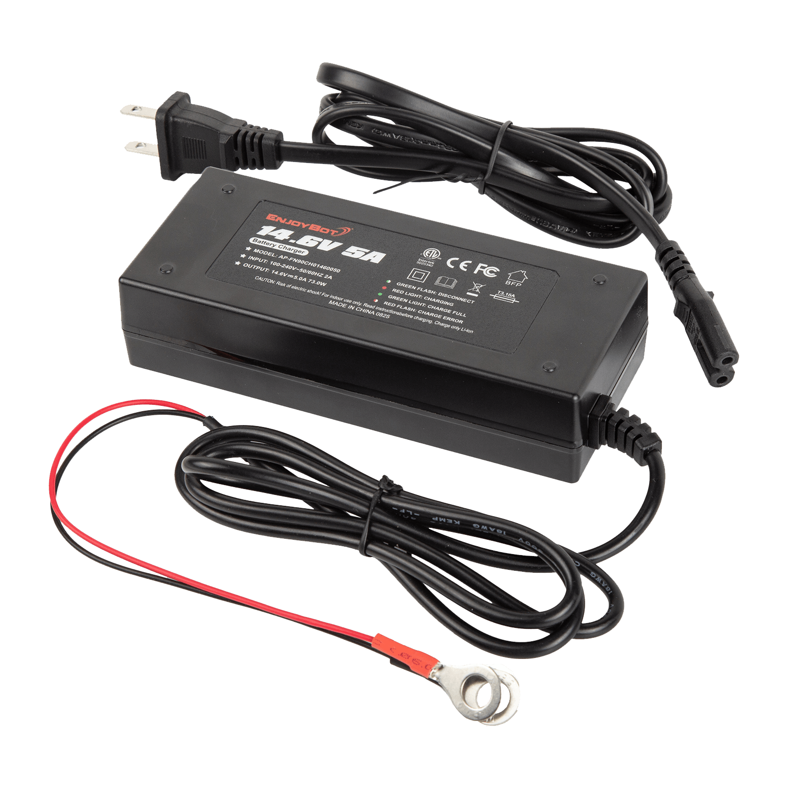 Enjoybot 14.6V 5A LiFePO4 Lithium Battery Charger For 12V LiFePO4 Battery