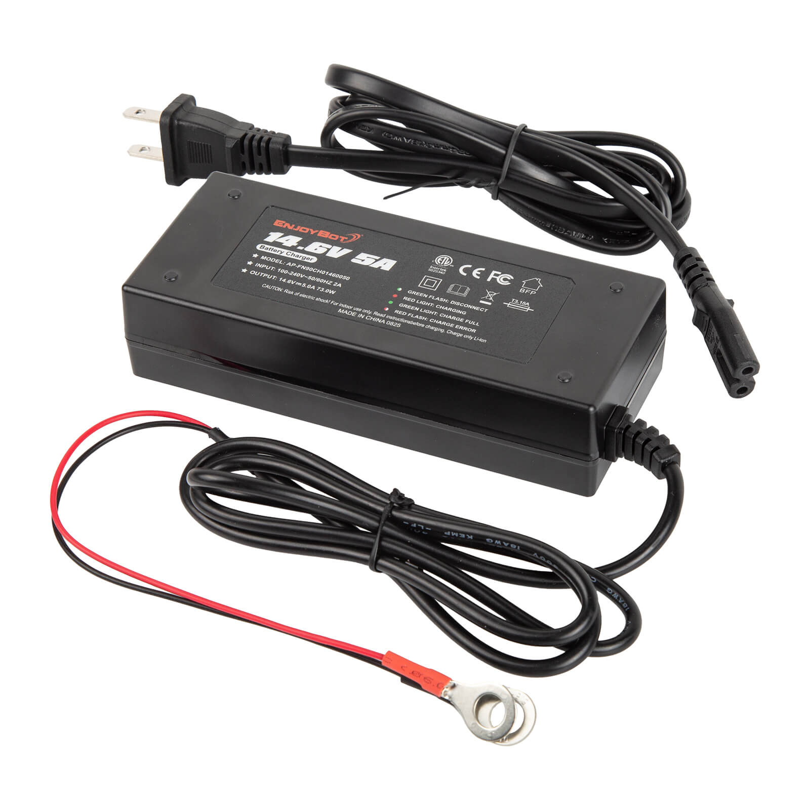 Enjoybot 14.6V 5A LiFePO4 Lithium Battery Charger For 12V LiFePO4 Battery
