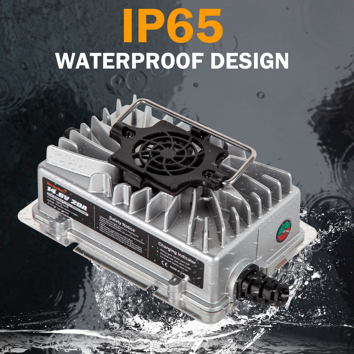 Chargeur Batterie LiFePO4 14.6V 20A - Rapide Et Sécurisé - Protections Multiples - Ventilateur Refroidissement
