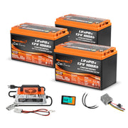 36v 100ah Lithium Golf Cart Battery Kit - 3 batteries