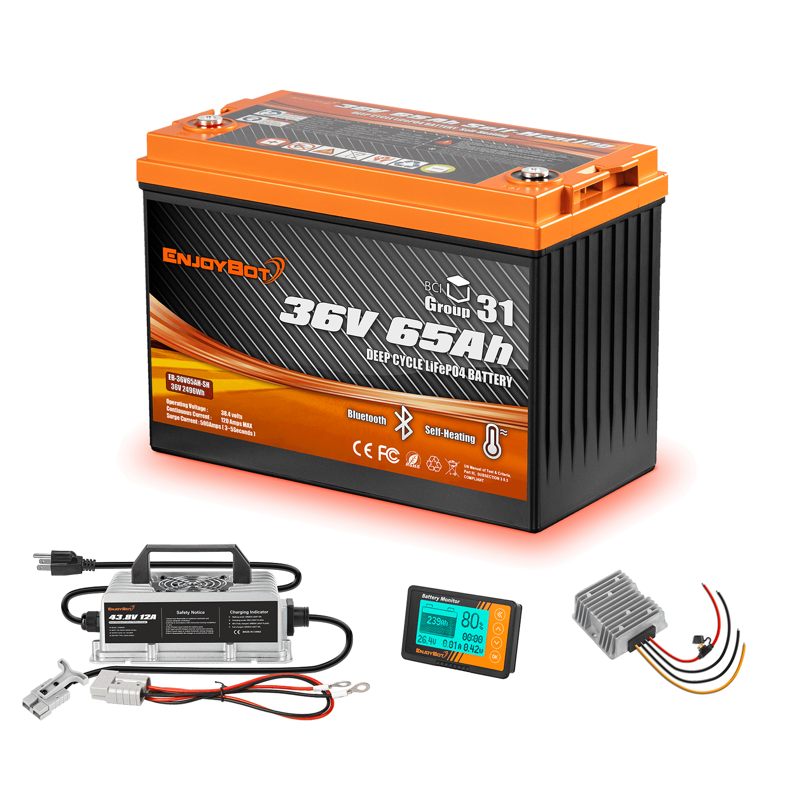 Enjoybot 36V 65Ah Lithium Golf Cart Battery Conversion Kit