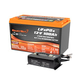 Enjoybot 12V 100Ah Group31 Low-Temp LiFePO4 Lithium Battery 1 Pack with 14.6v 40a charger