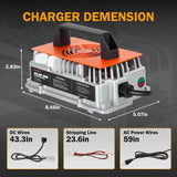 Enjoybot 43.8V 25A Waterproof Mountable LiFePO4 Lithium Battery Charger for 36V Lithium Battery