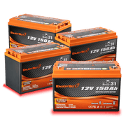 Enjoybot 48V 150Ah LiFePO4 Lithium Golf Cart Battery Set - 4 Batteries