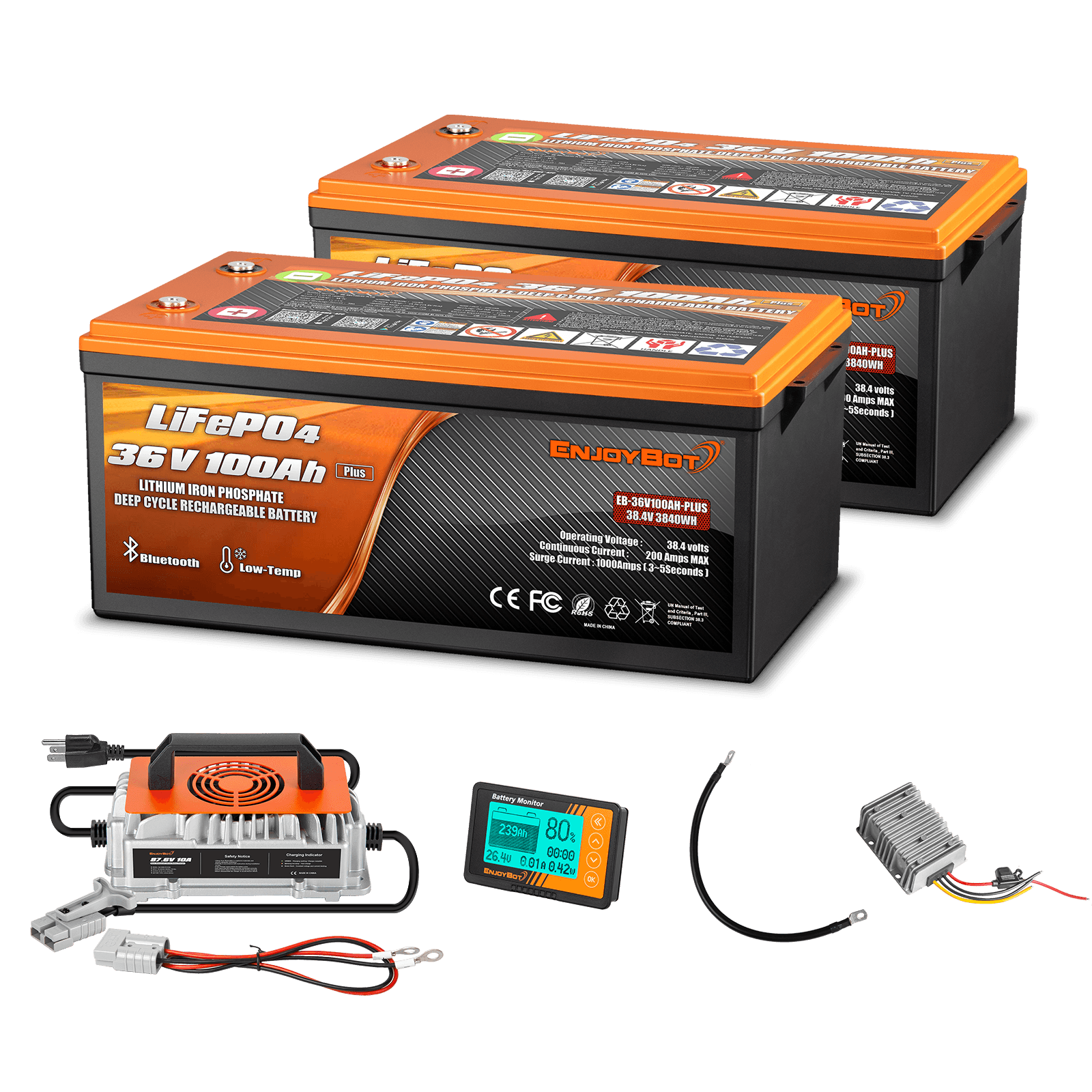 Enjoybot 72V 100Ah Golf Cart Lithium Battery Conversion Kit - 2 Batteries