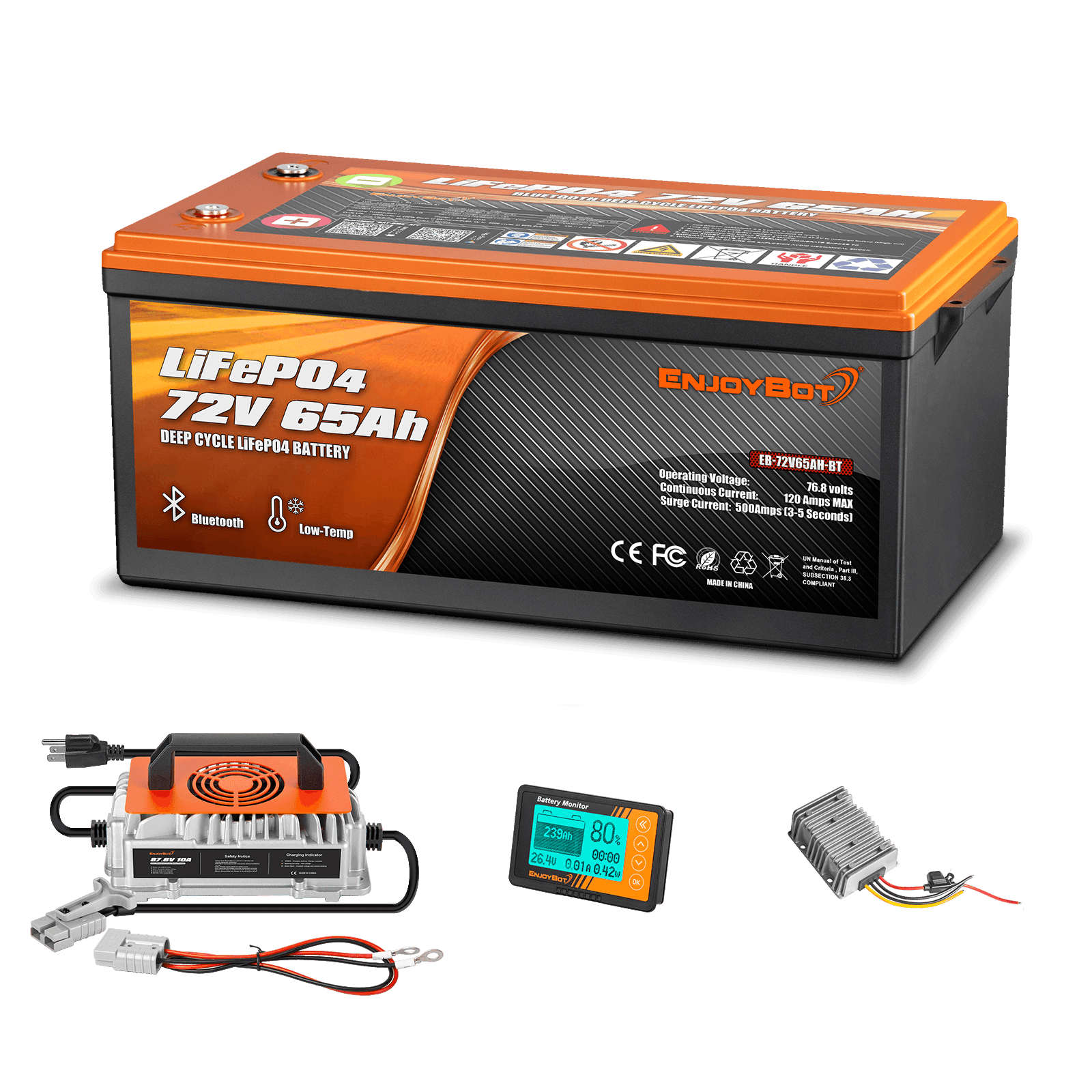 Enjoybot 72V 65Ah Golf Cart Lithium Battery Conversion Kit