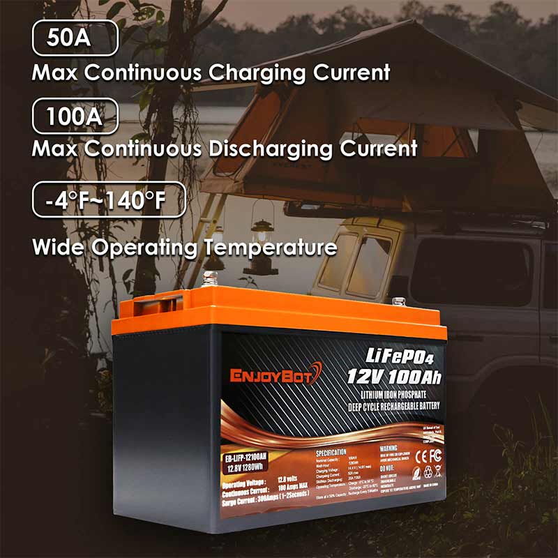 Enjoybot LiFePO4 Golf Cart Battery 36v 100ah Lithium Battery + Dedicated 13A battery charger