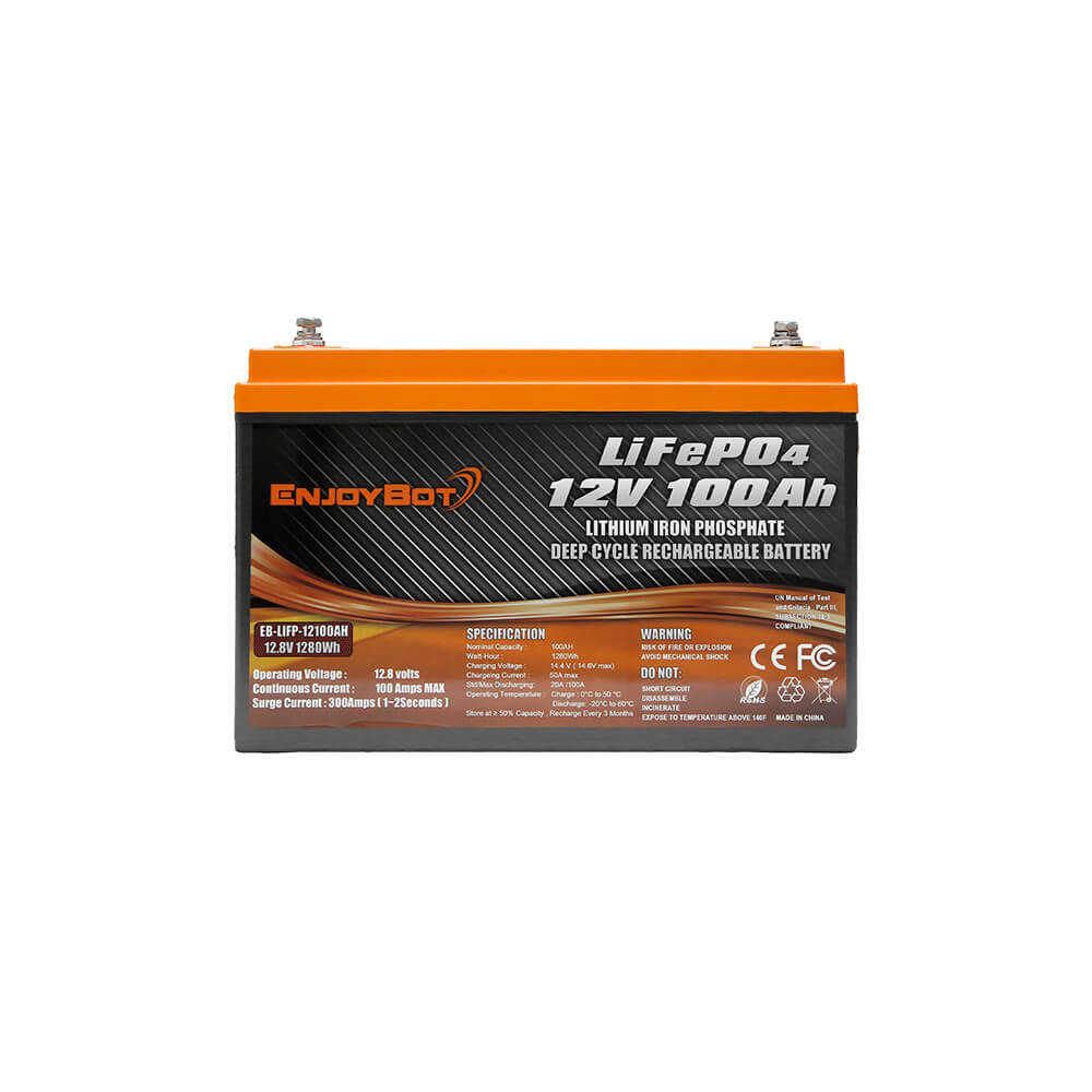 ENJOYBOT 12V 100AH LiFePO4 Lithium Battery, Group 31 Battery, 1280 Wh  Energy, Deep Cycle Battry with High & Low Temp Protection - Built With 100A  BMS