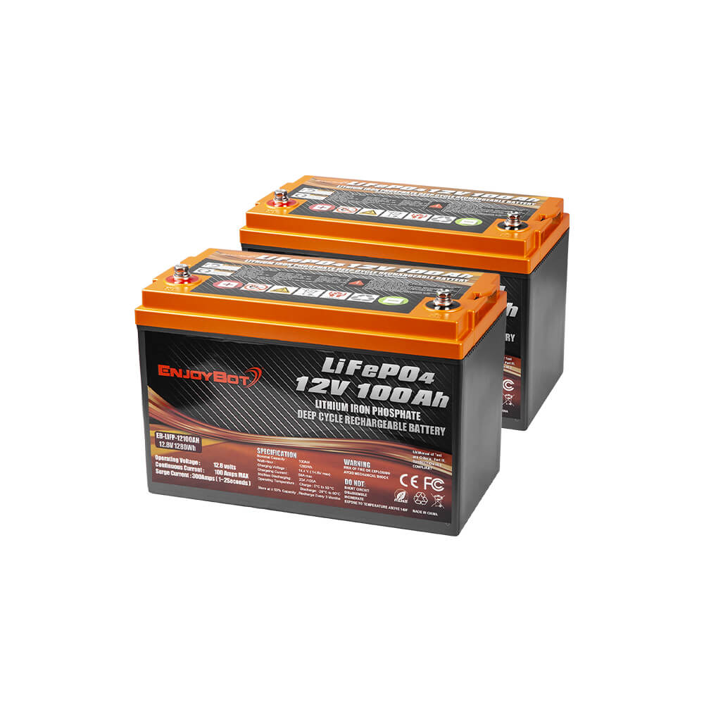 Enjoybot Lithium Battery 24v 100ah High & Low Temp Protection for Marine  Trolling Motor Deep Cycle Battery 2560 Wh - 2 batteries - US