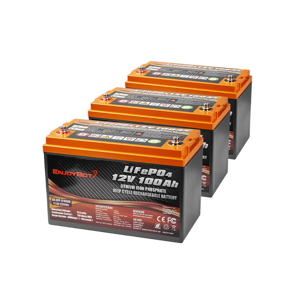 ENJOYBOT 12V 100AH LiFePO4 Lithium Battery, Group 31 Battery, 1280 Wh –  Enjoybot Official Store