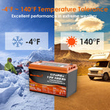 Enjoybot 12v 100ah LiFePO4 Battery - Temperacture Tolerance