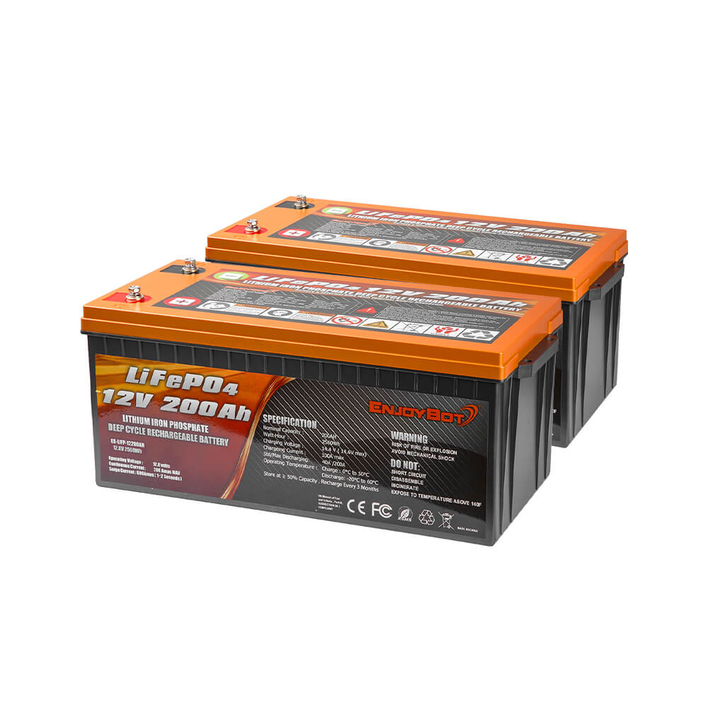 Enjoybot 12v 200ah LiFePO4 Battery 2 Pack