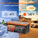 Enjoybot 12v 200ah LiFePO4 Battery - Temperacture Tolerance
