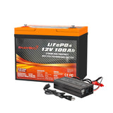 Enjoybot 12V 100Ah Mini LiFePO4 Lithium Battery Group 24 Battery, Build-in 100A BMS, 1280Wh Energy, For RV, Marine Trolling Motor, Home Backup