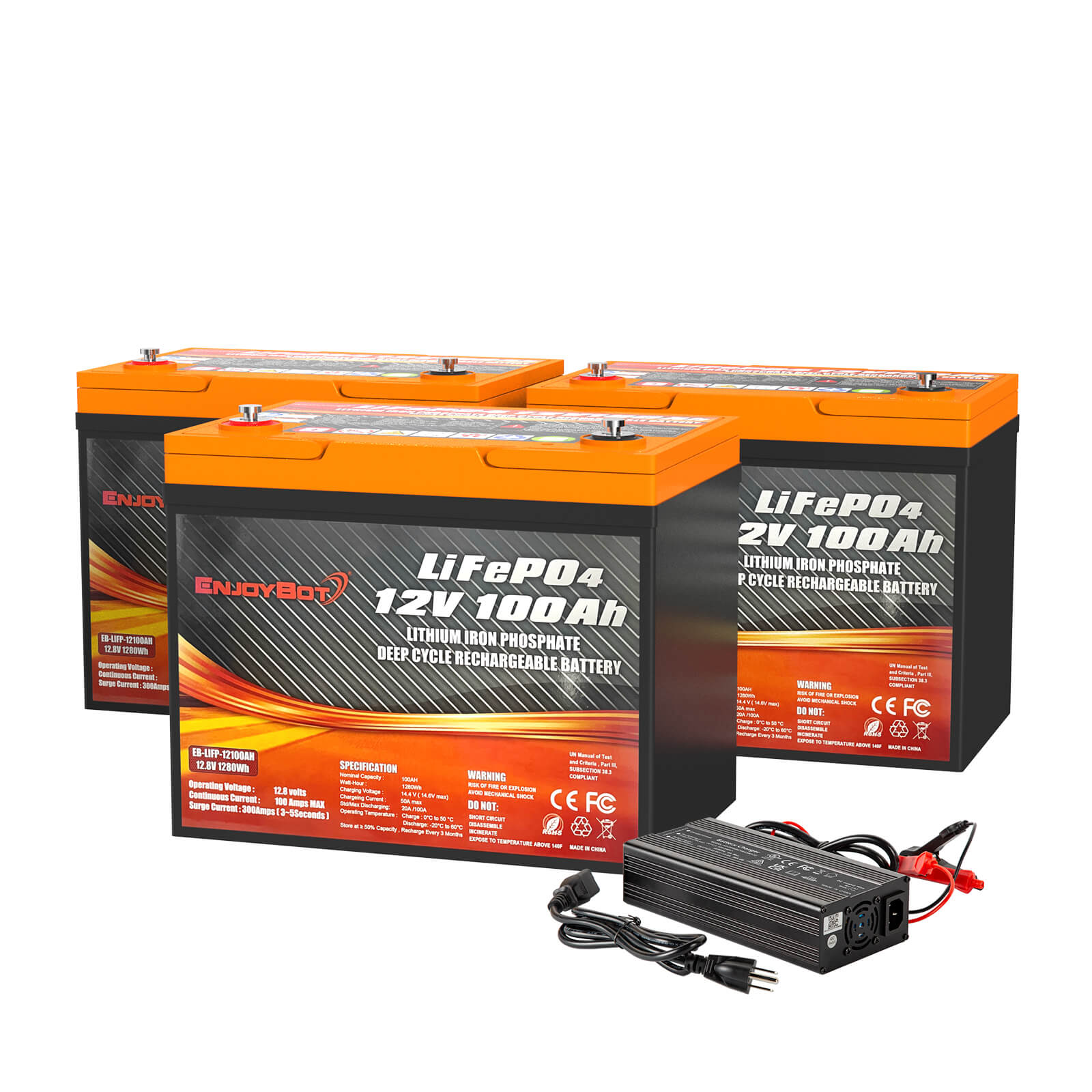 Enjoybot 12V 100Ah Mini LiFePO4 Lithium Battery Group 24 Battery, Buil – Enjoybot  Official Store