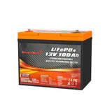 Enjoybot 12V 100Ah Mini LiFePO4 Lithium Battery Group 24 Battery, Build-in 100A BMS, 1280Wh Energy, For RV, Marine Trolling Motor, Home Backup