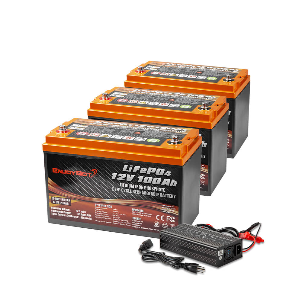 Enjoybot LiFePO4 Golf Cart Battery 36v 100ah Lithium Battery 3840 Wh - 3 batteries