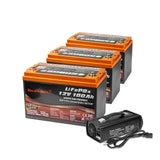 Enjoybot Lithium-Batterie 36 V 100 Ah für Marine Trolling Motor Deep Cycle Hoch- und Niedrigtemperatur-Schutzbatterie 3840 Wh – 3 Batterien