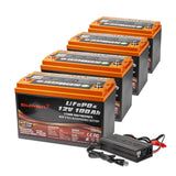 ENJOYBOT 12V 100AH LiFePO4 Lithium Battery, Group 31 Battery, 1280 Wh Energy, Deep Cycle Battry with High & Low Temp Protection  - Built With 100A BMS