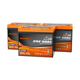 Enjoybot 24V 50Ah Group24 Self-Heating LiFePO4 Lithium Battery 3 Pack