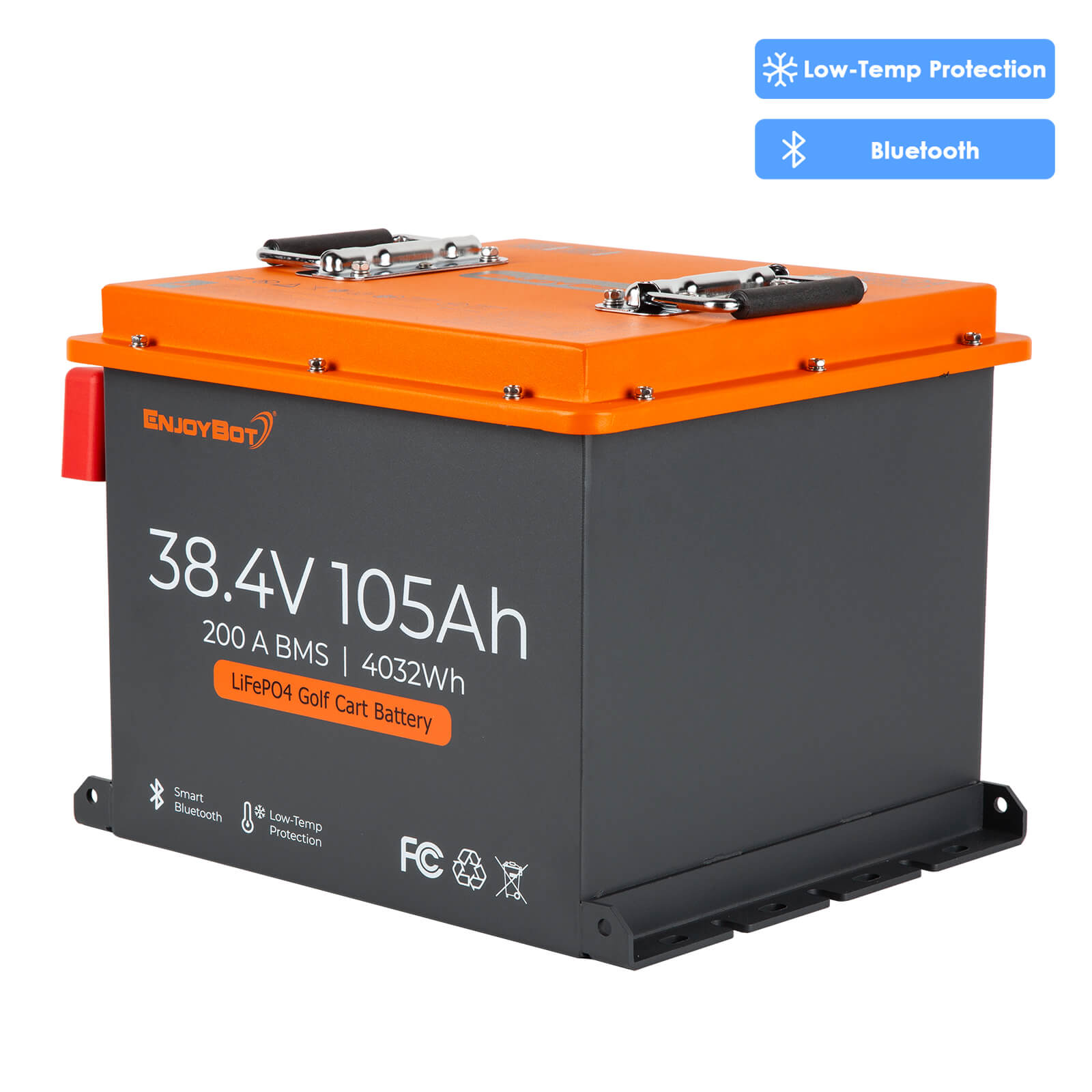 Enjoybot 36V (38.4V) 105AH Lithium Golf Cart Battery Conversion Kit with Bluetooth, 200A BMS, All-in-one Kit
