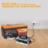 Enjoybot 58.4V 10A Mountable Dual-Purpose LiFePO4 Lithium Golf Cart Battery Charger Waterproof