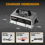 Enjoybot 58.4V 10A LiFePO4 Battery Onboard Charger Waterproof_8