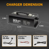 Enjoybot 58.4V 15A Mountable LiFePO4 Lithium Battery Charger for 48V Battery with Ring Terminal