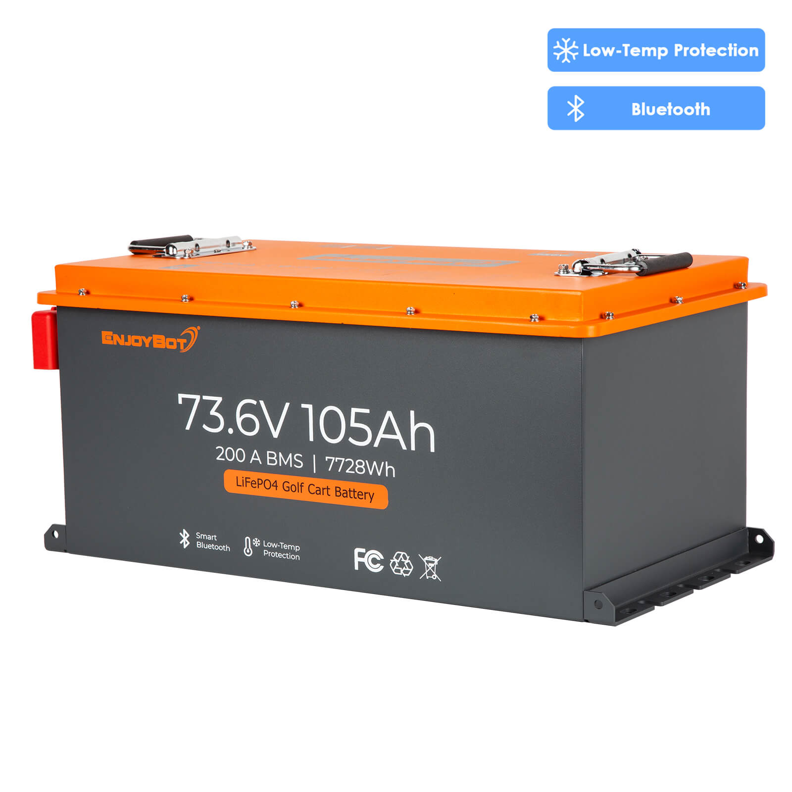 Enjoybot 72V (73.6V) 105AH Lithium Golf Cart Battery Conversion Kit with Bluetooth & 200A BMS, All-in-one Kit