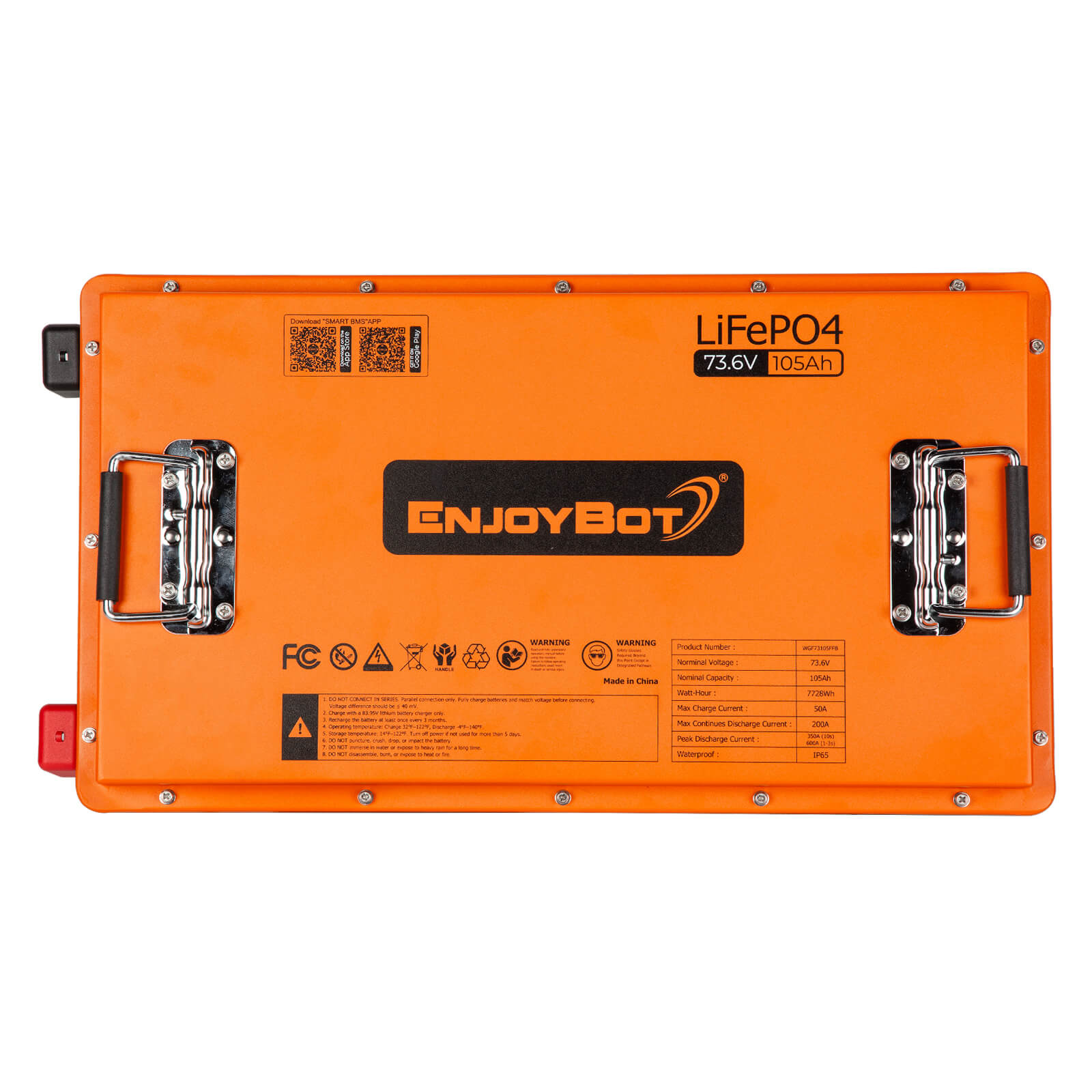 Enjoybot 72V (73.6V) 105AH Lithium Golf Cart Battery Conversion Kit with Bluetooth & 200A BMS, All-in-one Kit