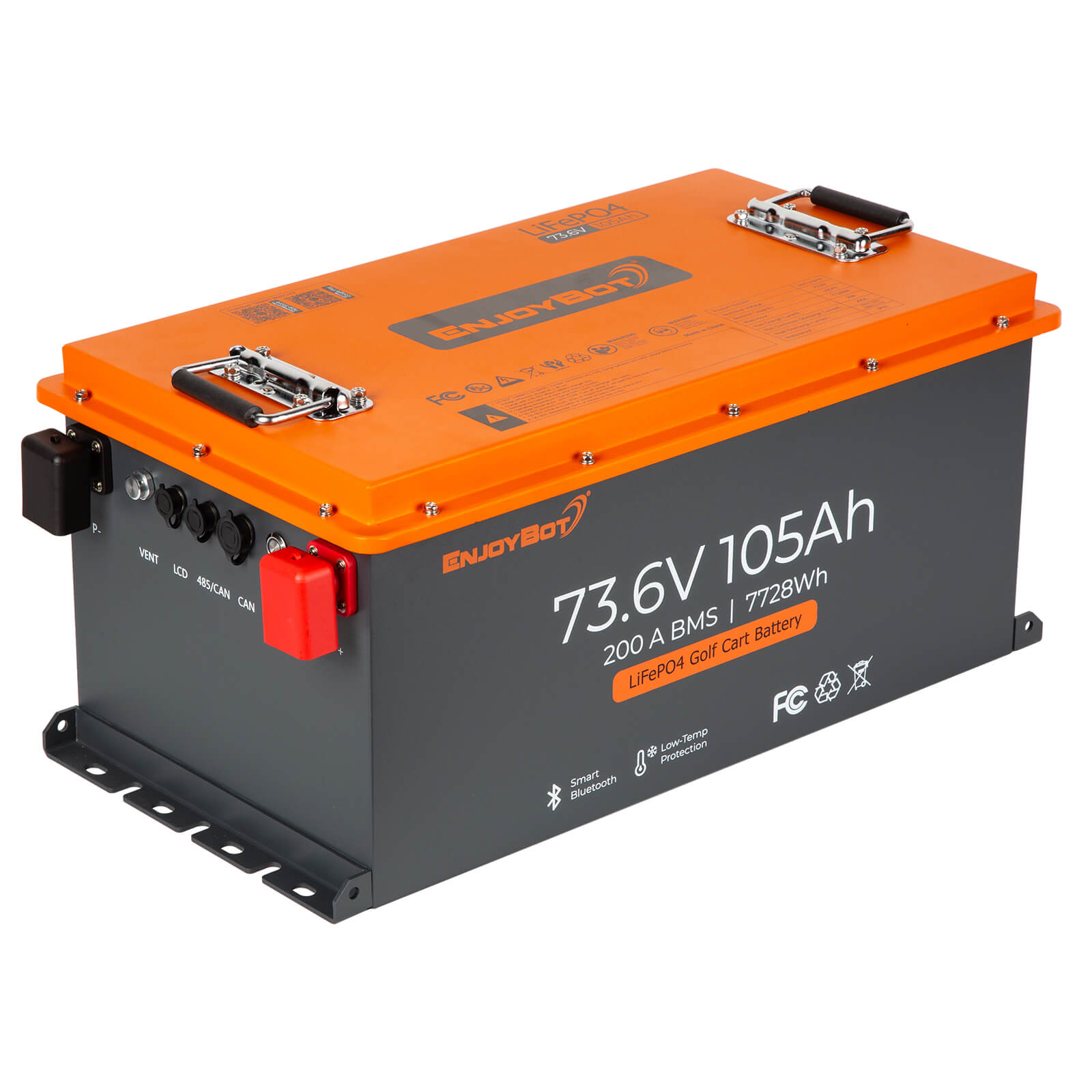 Enjoybot 72V (73.6V) 105AH Lithium Golf Cart Battery Conversion Kit with Bluetooth & 200A BMS, All-in-one Kit