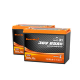 Enjoybot 36V 65Ah Group31 Self-Heating LiFePO4 Lithium Battery 2 Pack