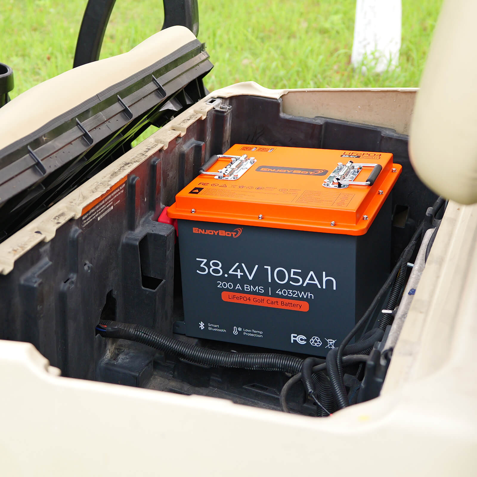 Enjoybot 36V (38.4V) 105AH Lithium Golf Cart Battery Conversion Kit with Bluetooth, 200A BMS, All-in-one Kit