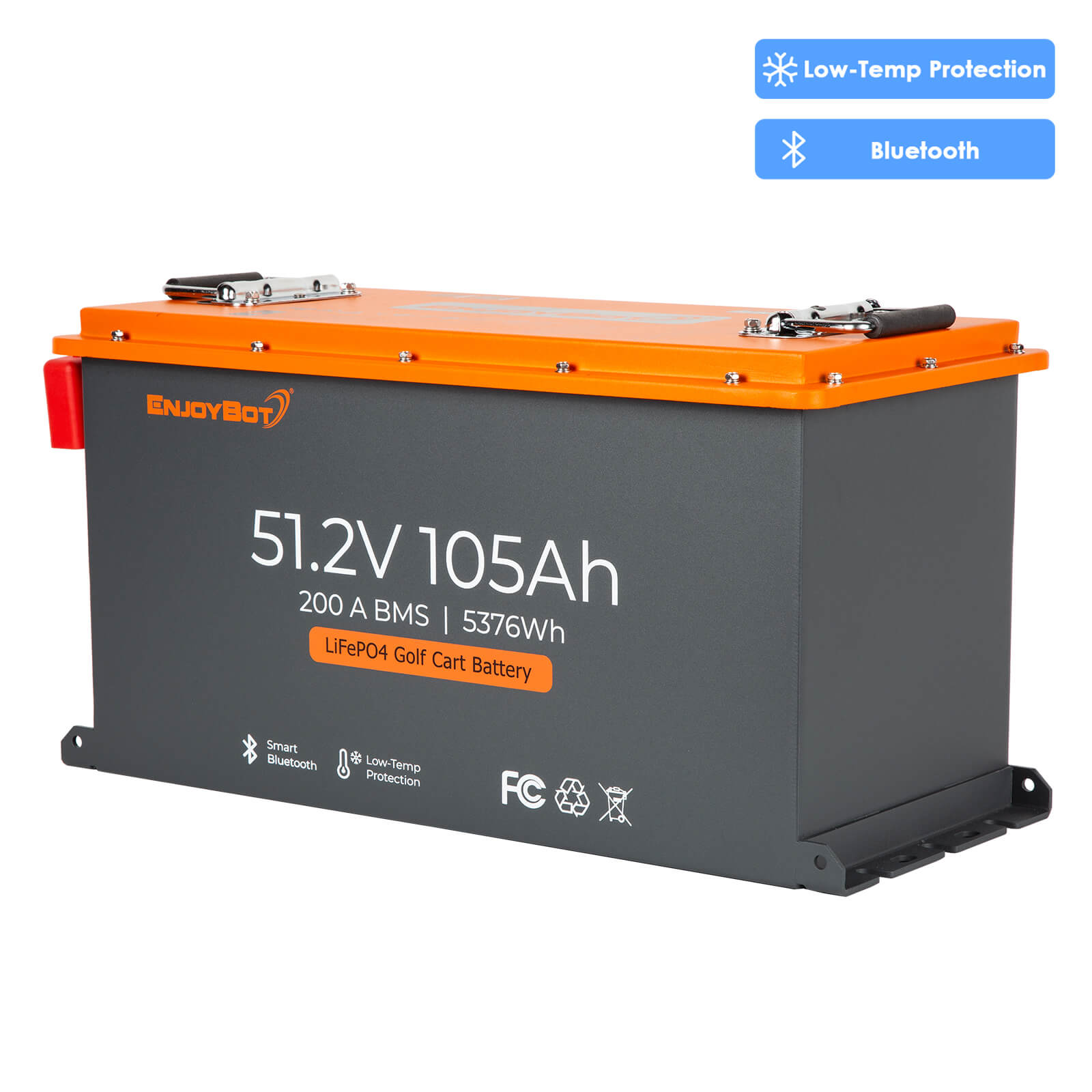 Enjoybot 48V (51.2V) 105AH Lithium Golf Cart Battery Conversion Kit with Bluetooth, 200A BMS, All-in-one Kit
