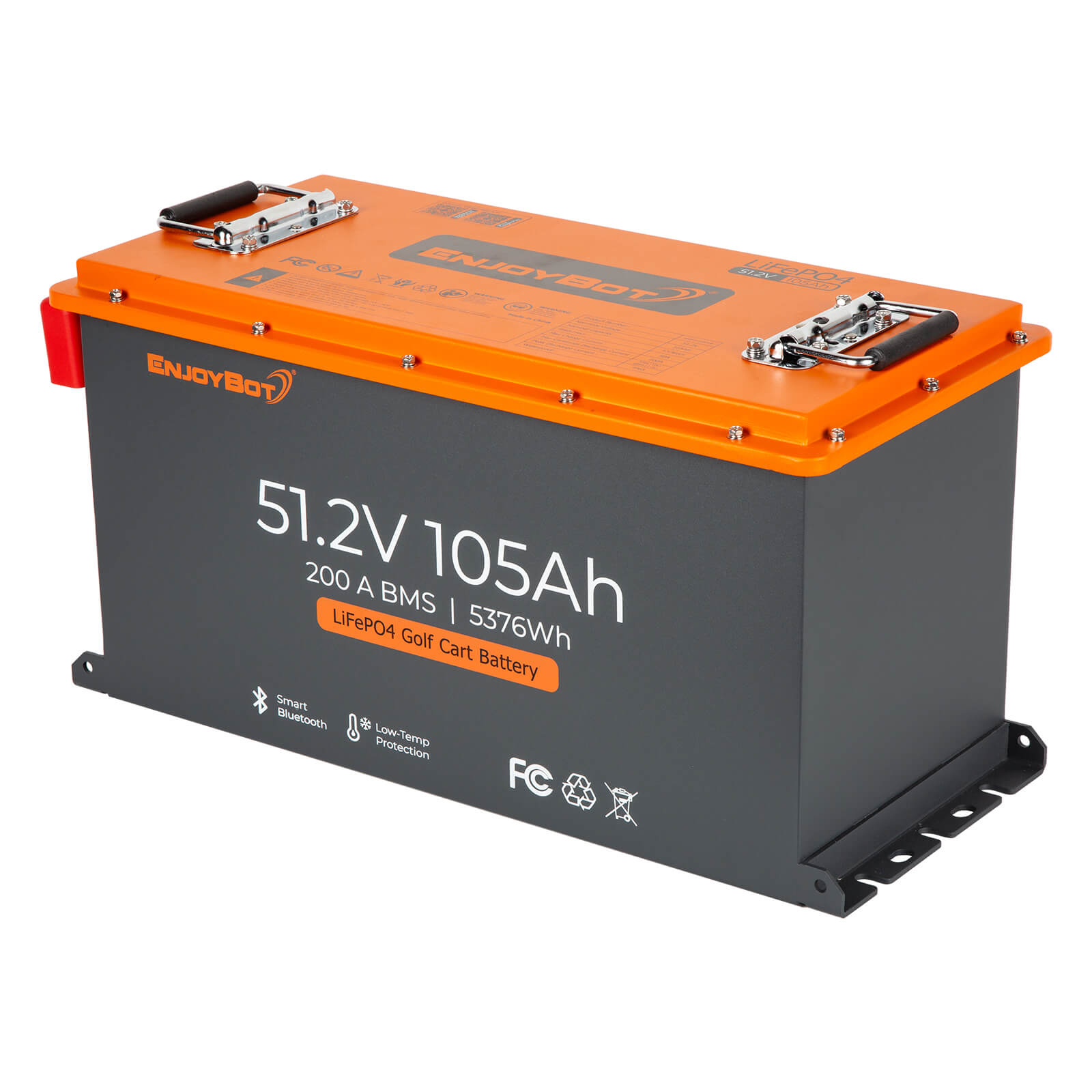 Enjoybot 48V (51.2V) 105AH Lithium Golf Cart Battery Conversion Kit with Bluetooth, 200A BMS, All-in-one Kit