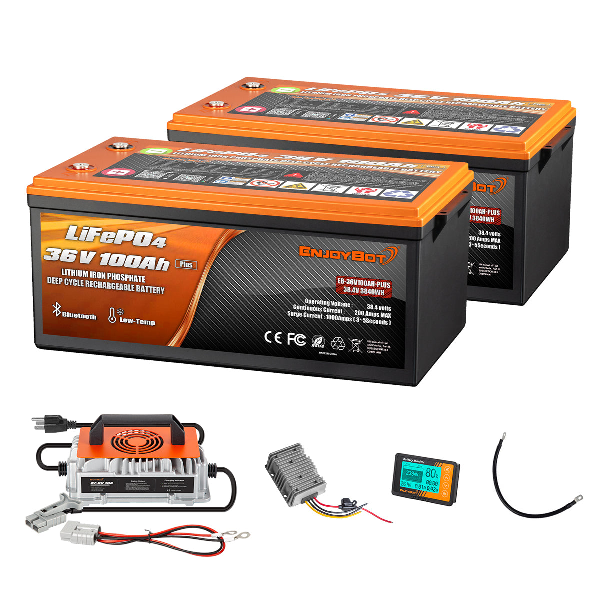 Enjoybot 72V 100Ah Golf Cart Lithium Battery Conversion Kit - 2 Batteries