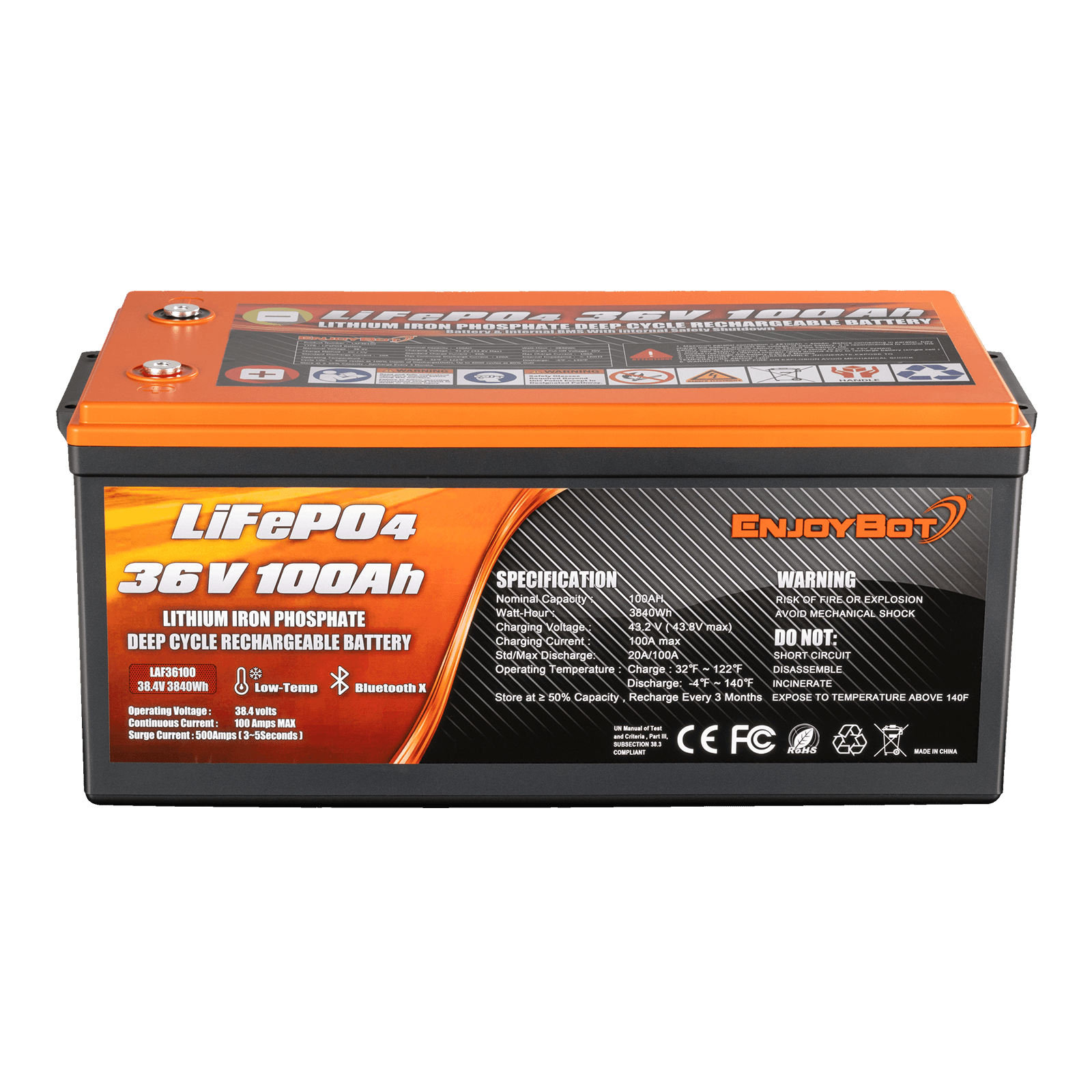 ENJOYBOT Used Second Hand Battery 36V 100AH LiFePO4 Lithium Battery