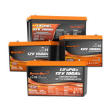 Enjoybot 12V Lithium Batteries, Deep Cycle LiFePO4 12V Batteries Series